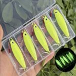 Ribiški komplet vab spinerji-žlice fluorescenčna (10-60g) 5 kos