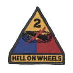 U.S. 2nd Armored Division HELL ON WHEELS WW2 našitek